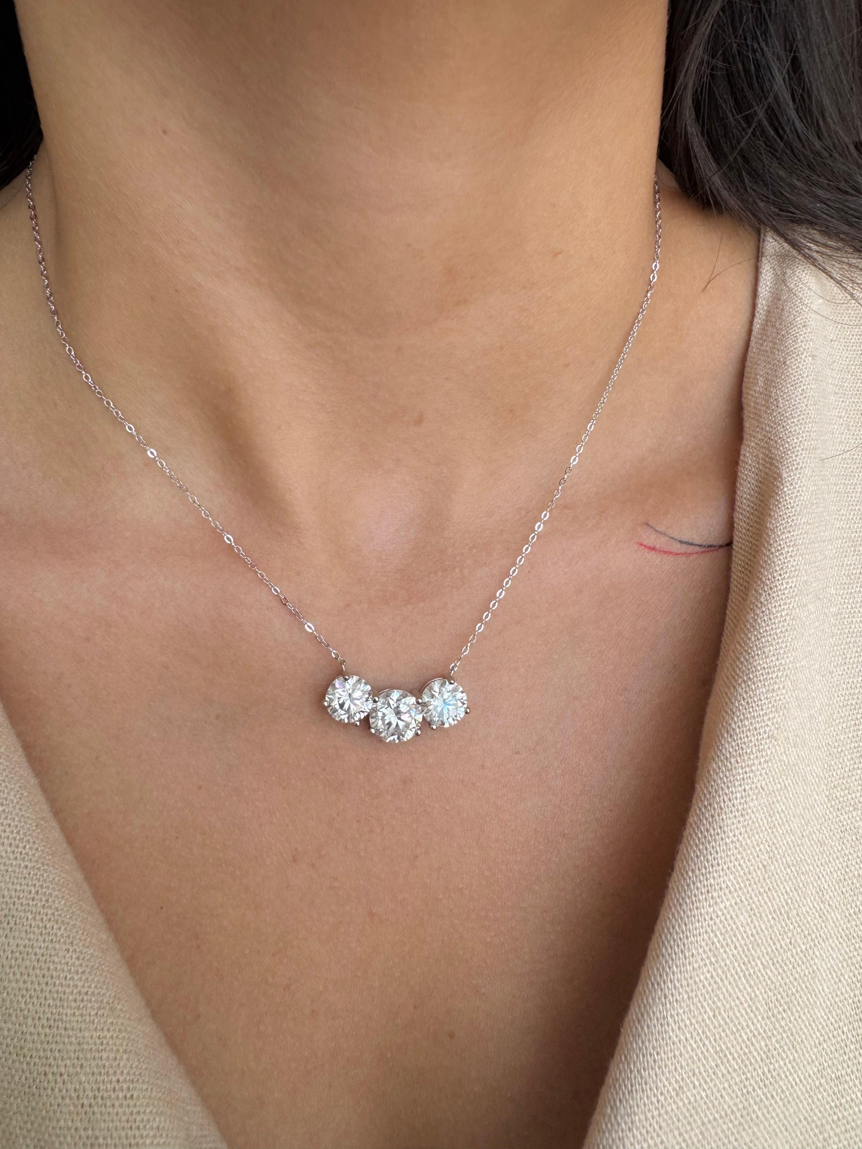 COLAR MOISSANITE TRIO 9MM E 8MM GLAM
