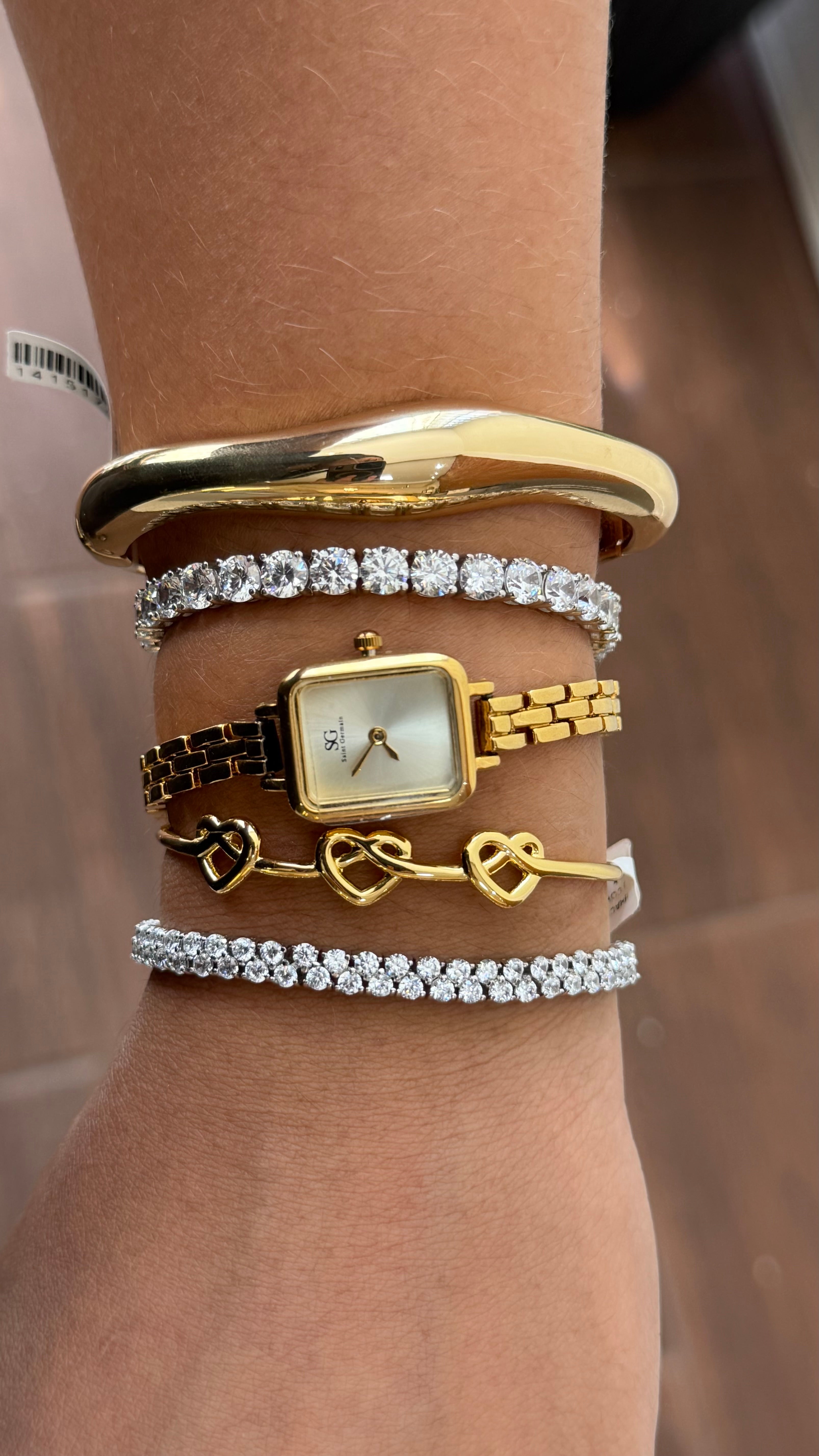 RELOGIO QUADRADO SQUARE MINI DOURADO