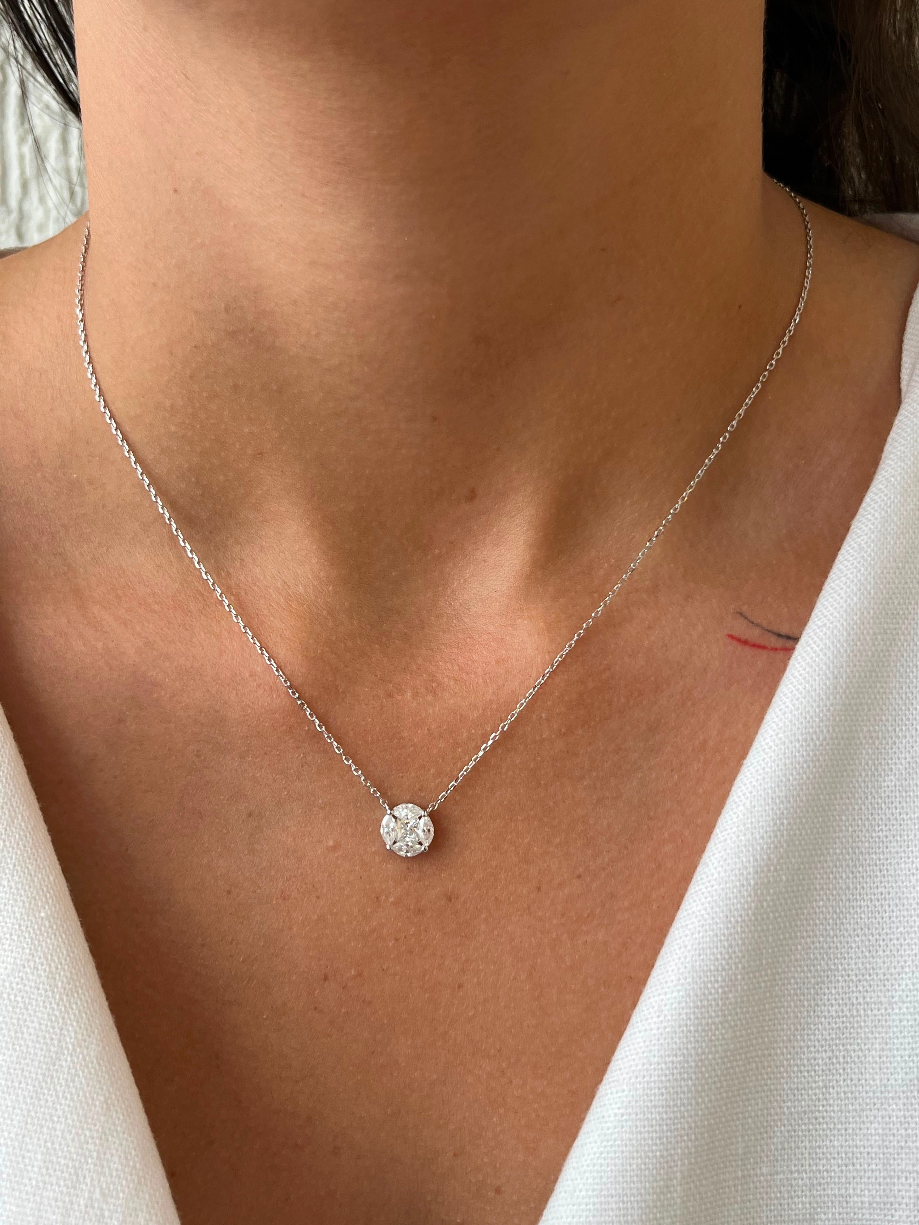 COLAR MOISSANITE ILLUSION 2.5 PRATA 925 48 S