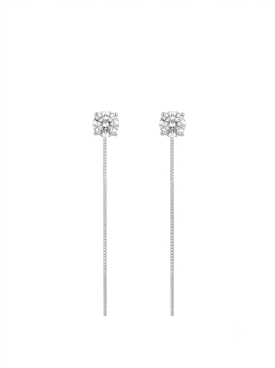 BRINCO MOISSANITE PONTO DE LUZ C/ FRANJAS PRATA 925 255 S