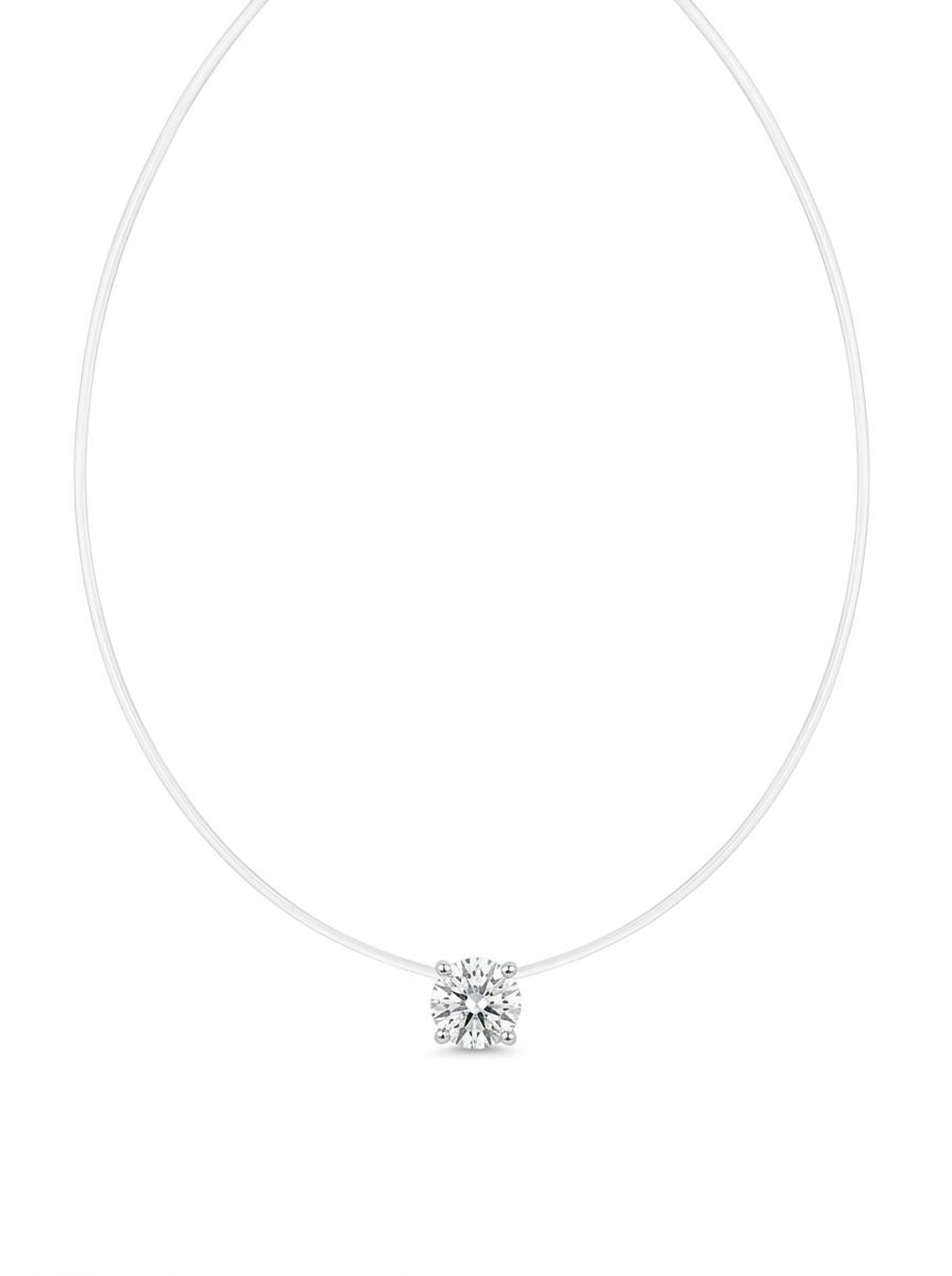 COLAR MOISSANITE PONTO DE LUZ 9.5MM SILICONE GLAM