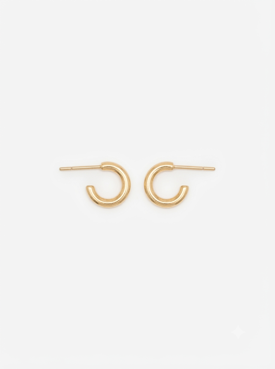 ARGOLA P LISA SEMI ABERTA BANHO OURO 18K