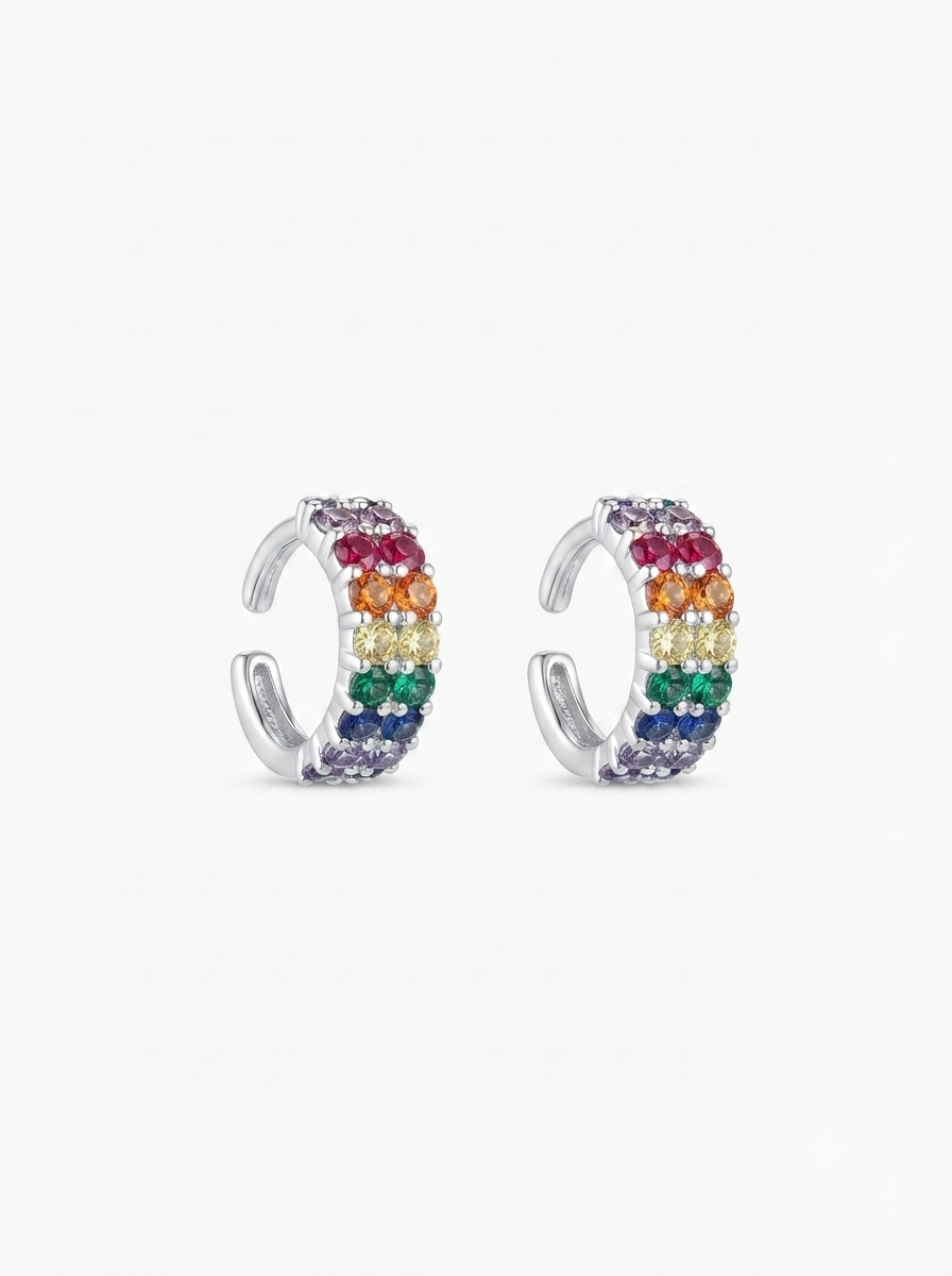 PIERCING FAKE CRAVEJADO RAINBOW PRATA 925 816403