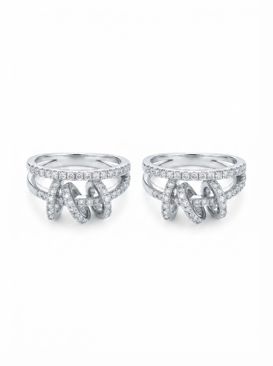 PIERCING FAKE CRAVEJADO COM ELOS PRATA 925