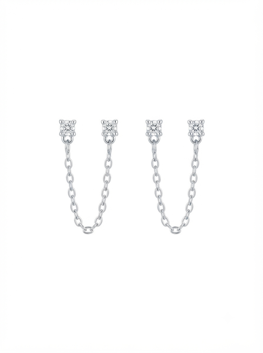 BRINCO MOISSANITE DOIS FUROS CORRENTE ELOS 2MM 869506