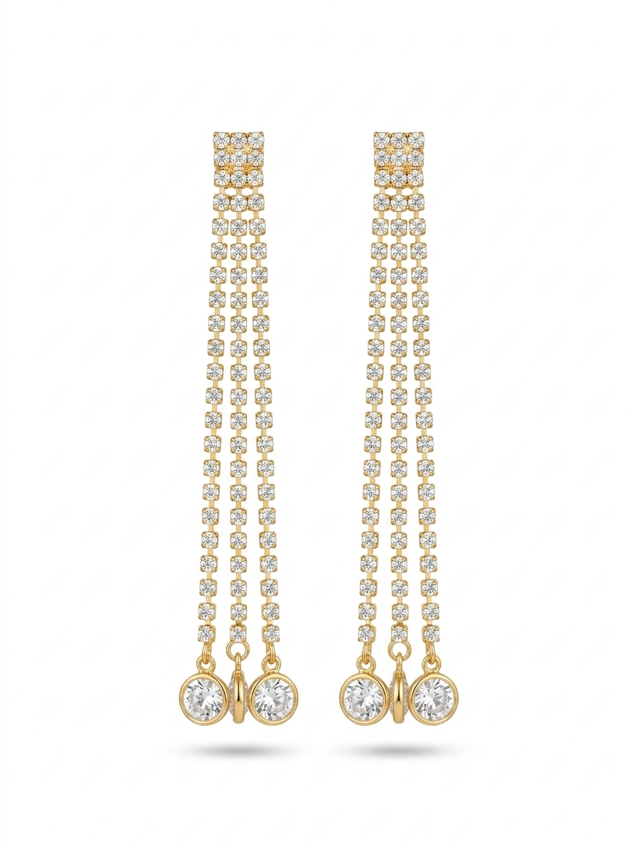 BRINCO FRANJA COM ZIRCONIA E PONTO DE LUZ EXTREMIDADES BANHO OURO 18k