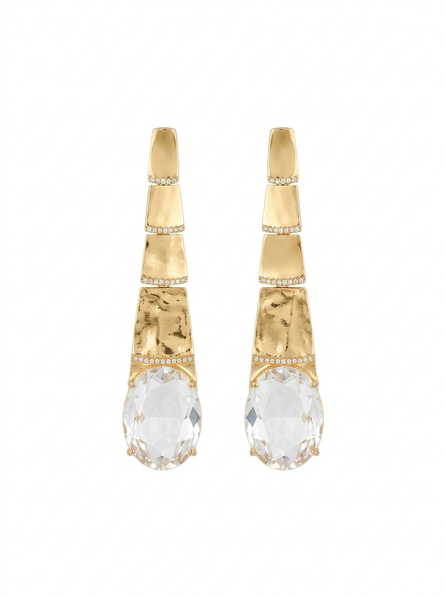 BRINCO PIRAMIDE HERREIRA BANHO OURO 18k