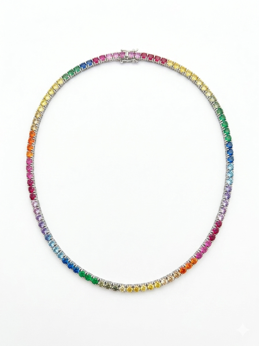 COLAR RIVIERA 4 GARRAS RANBOW PRATA 925 814138
