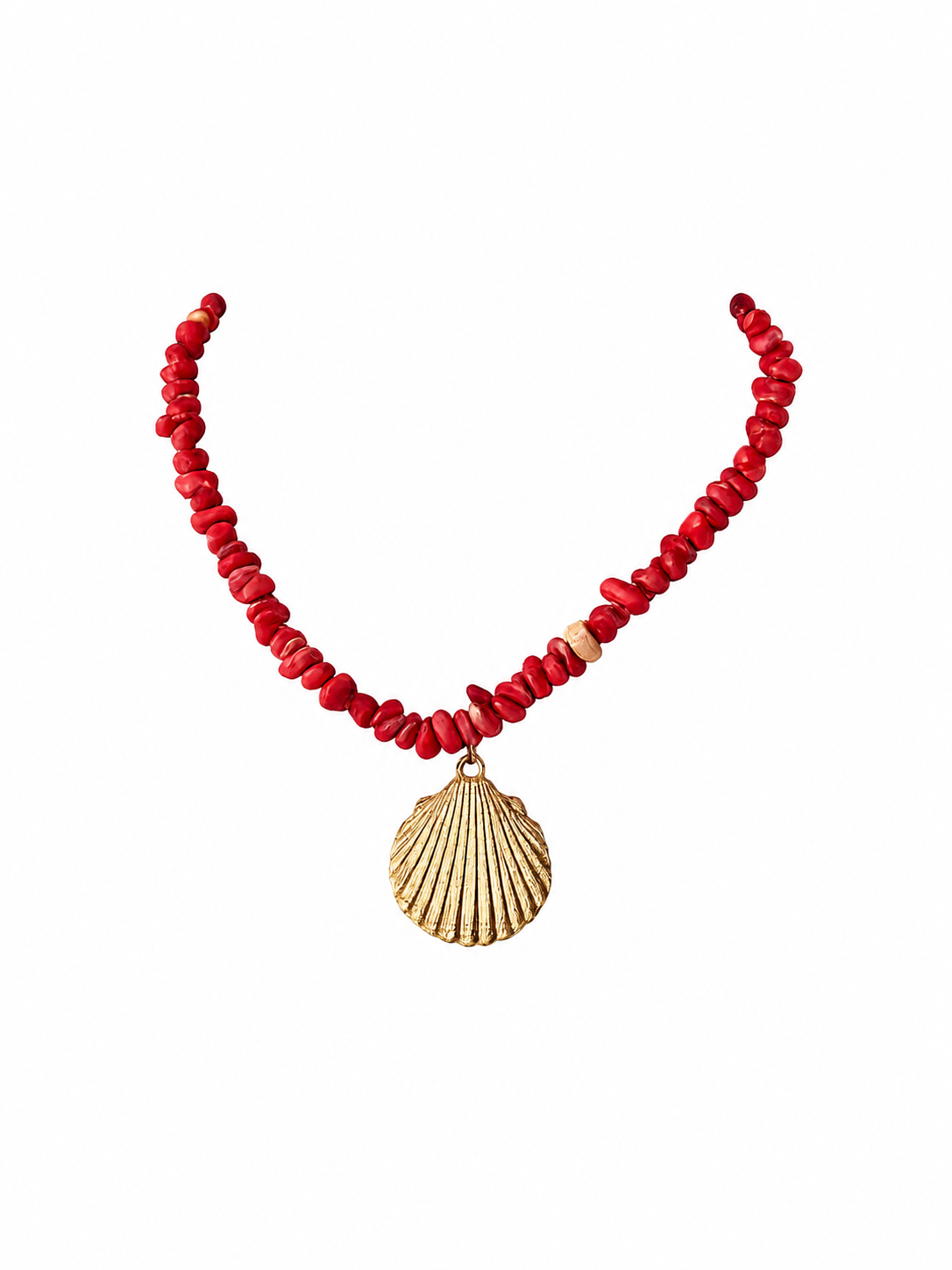 COLAR PEDRA NATURAL CORAL