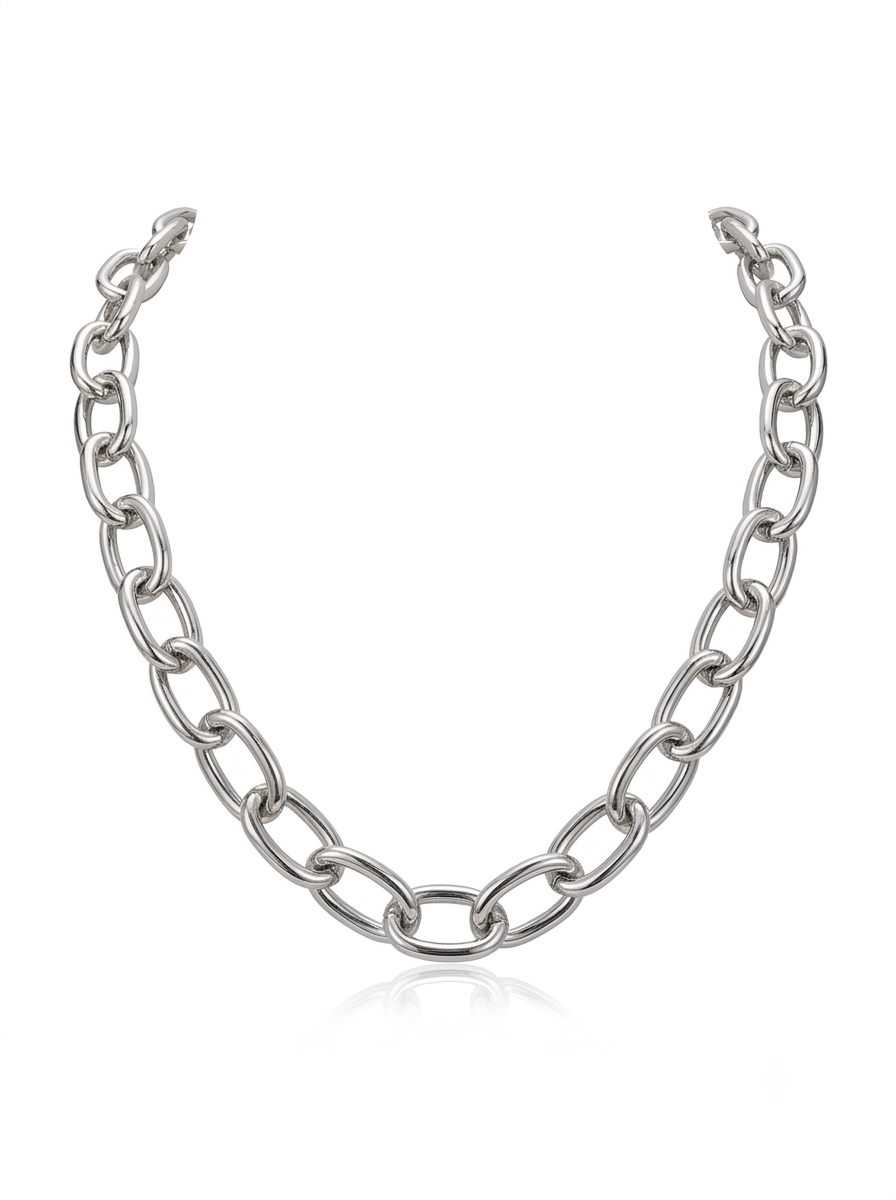 COLAR ELOS OVAL BANHO RODIO