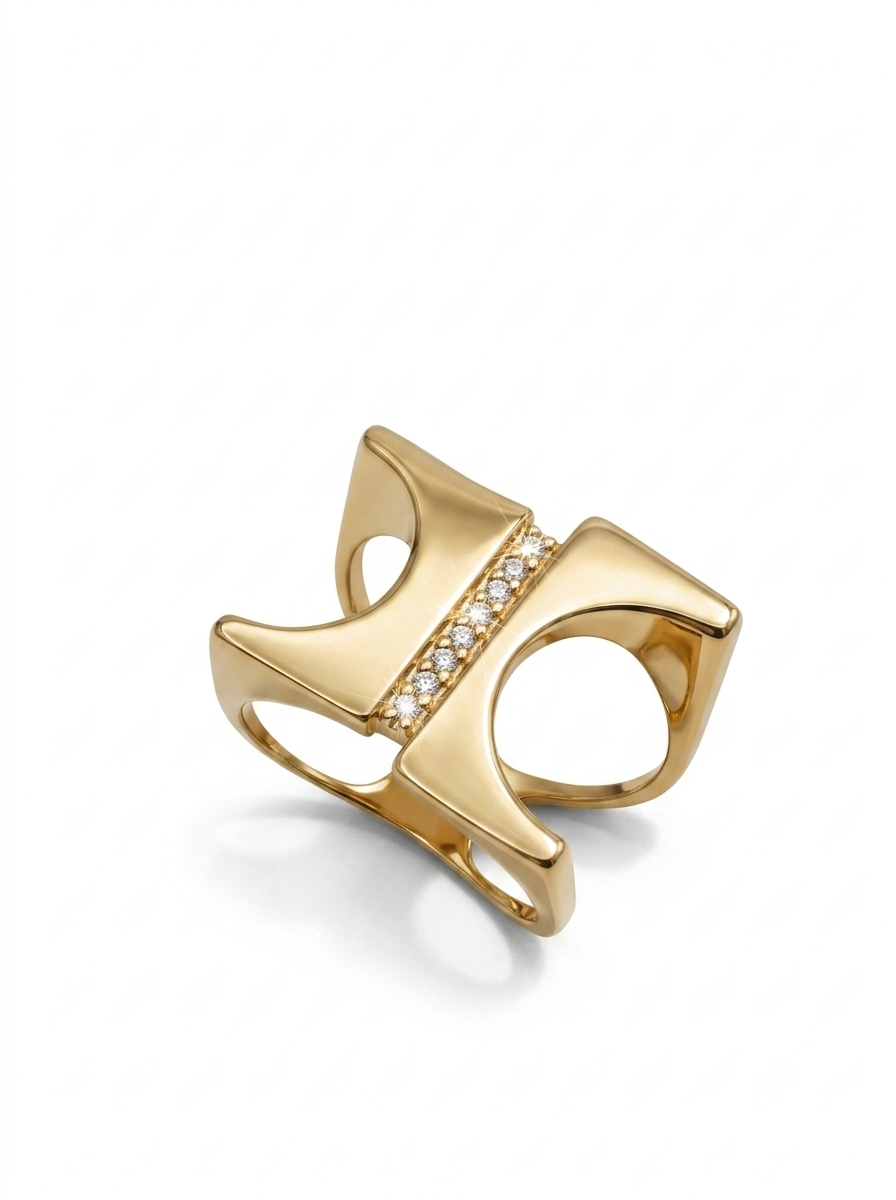 ANEL CLASICO CRAVEJADO BANHO OURO 18K ARO: M