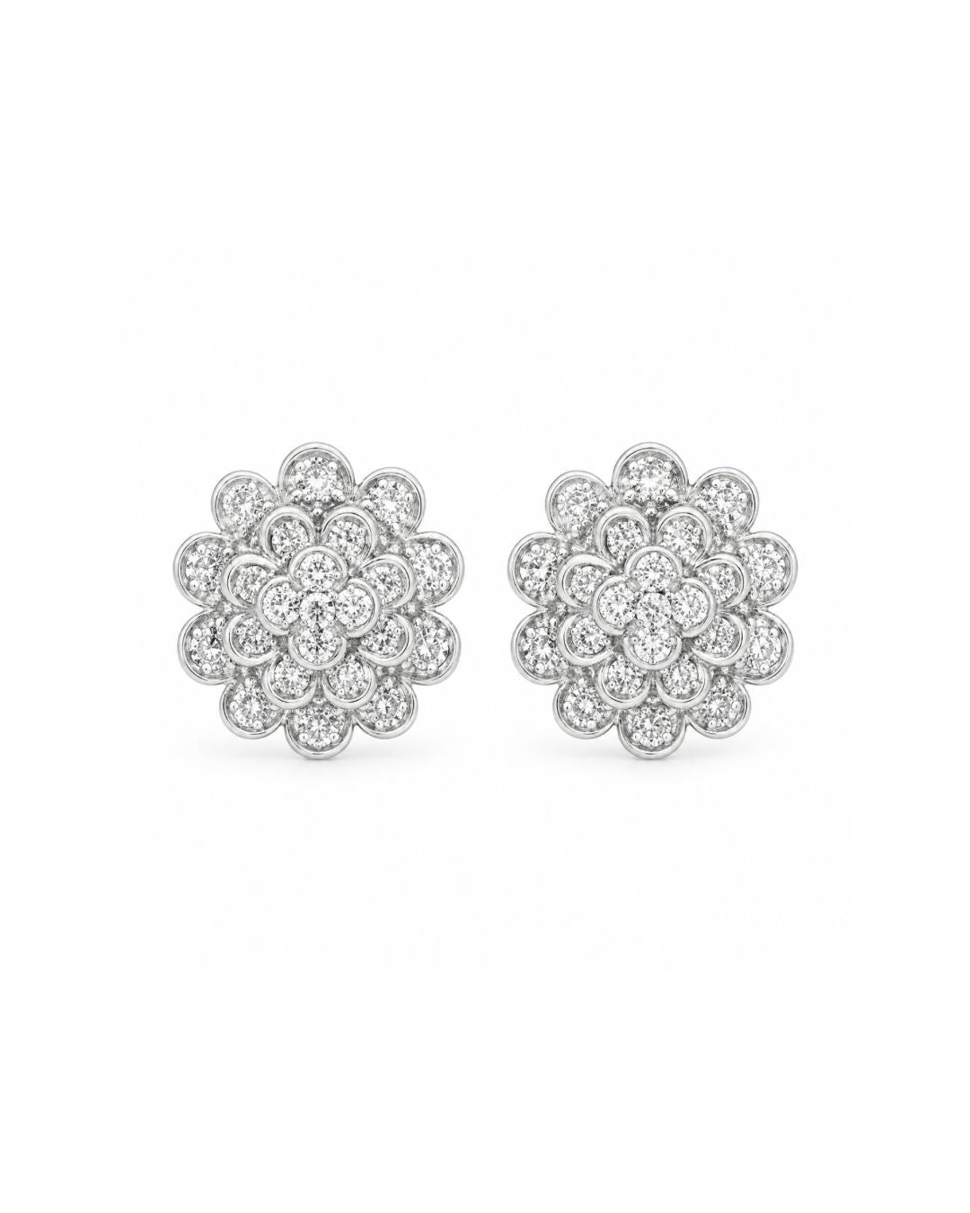 BRINCO FLOR 3 CAMADAS PRATA 925 5085 S