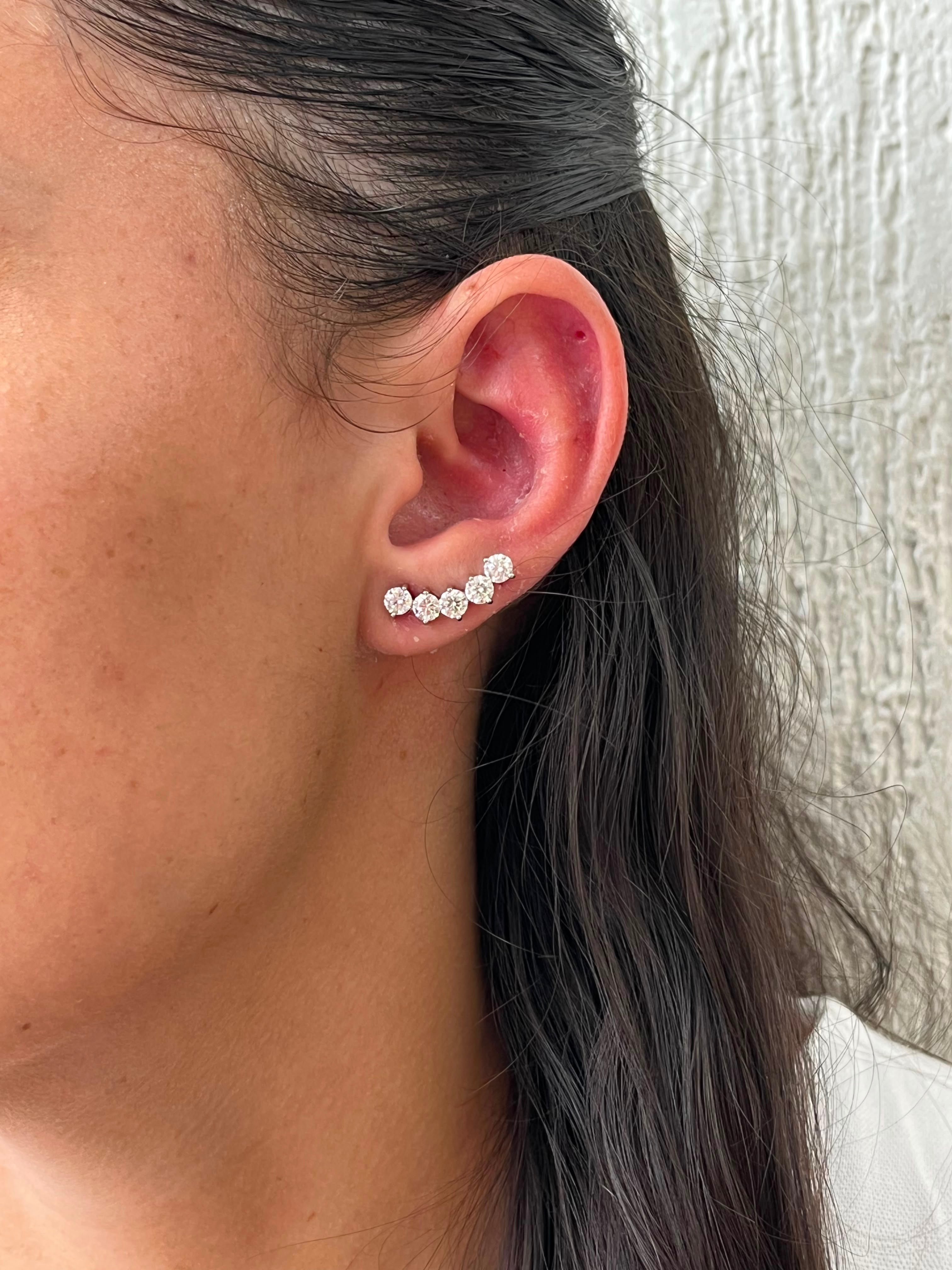 BRINCO MOISSANITE EARCUFF 5 PEDRAS PRATA 925 M