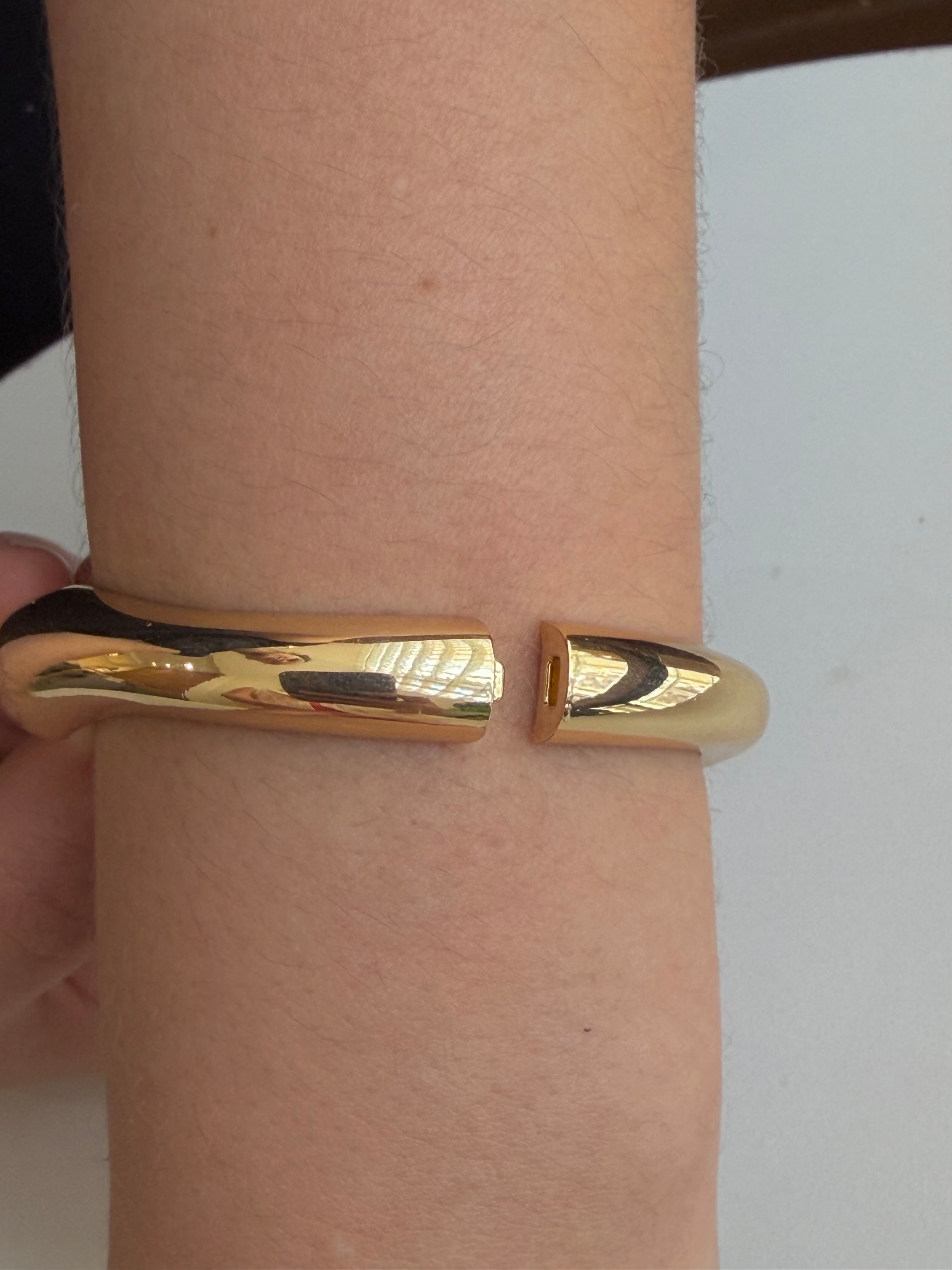 BRACELETE LISO ORGANICO BANHO OURO 18k