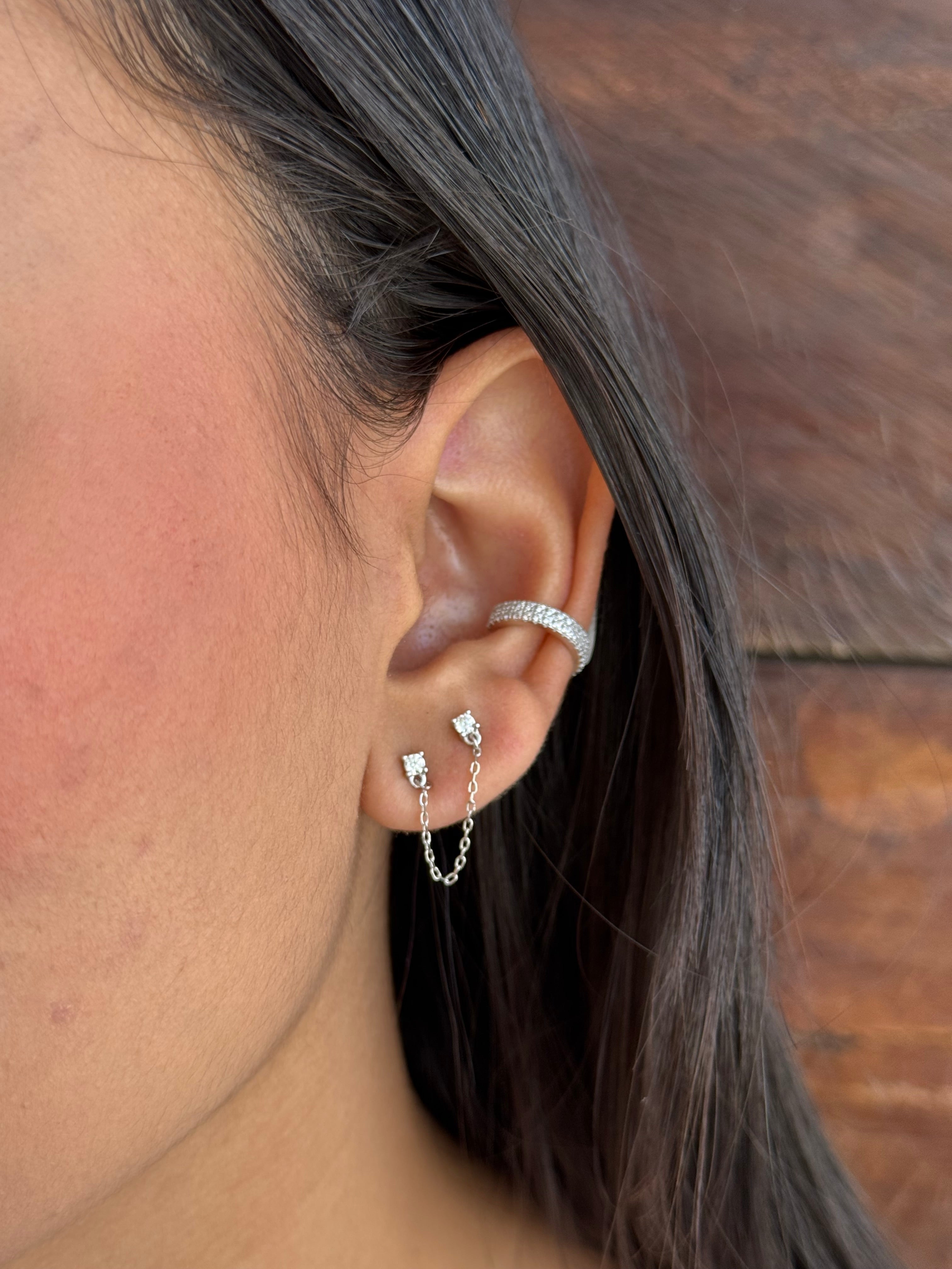 BRINCO MOISSANITE DOIS FUROS CORRENTE ELOS 2MM 869506