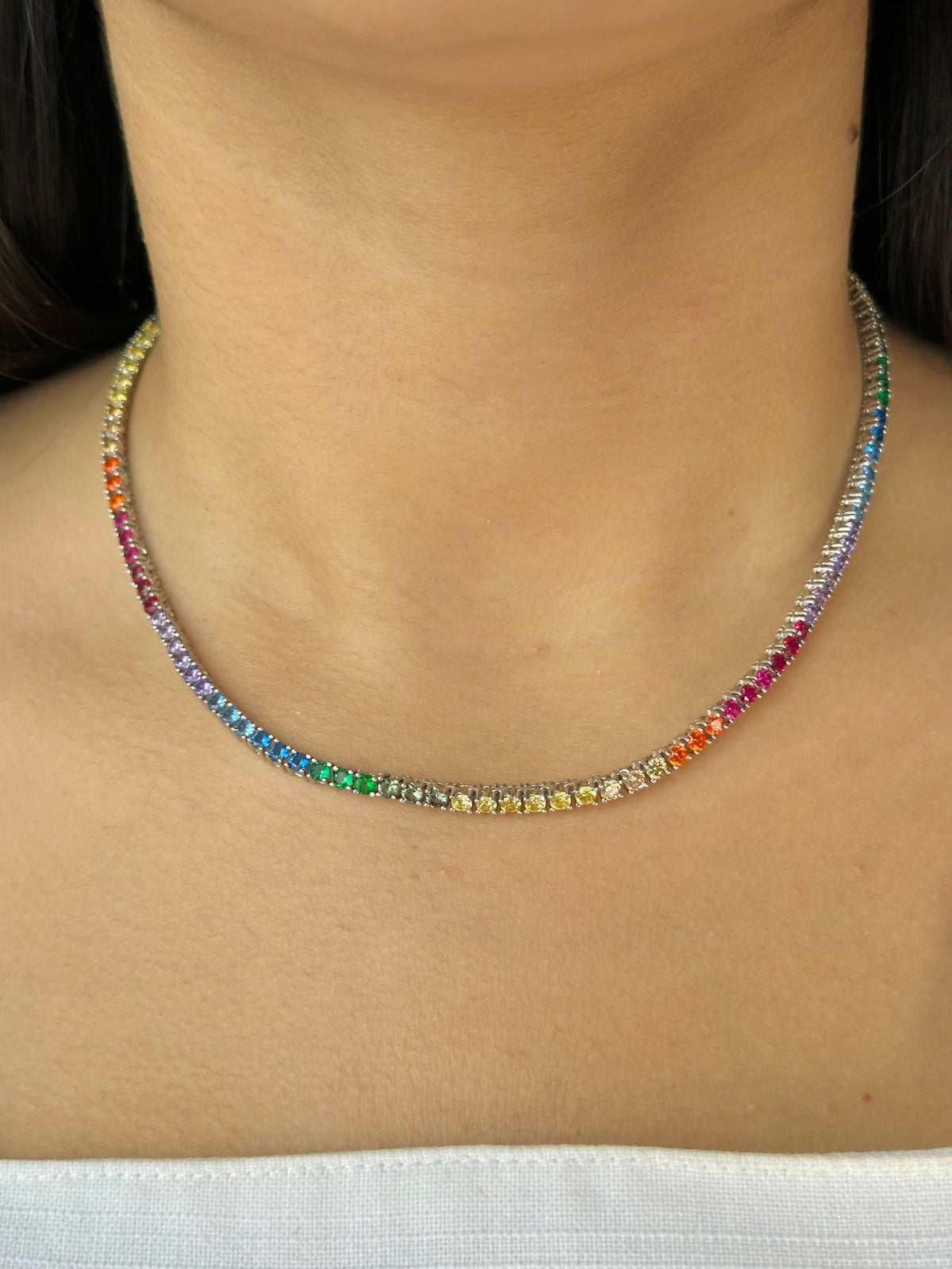 COLAR RIVIERA 4 GARRAS RANBOW PRATA 925  814138