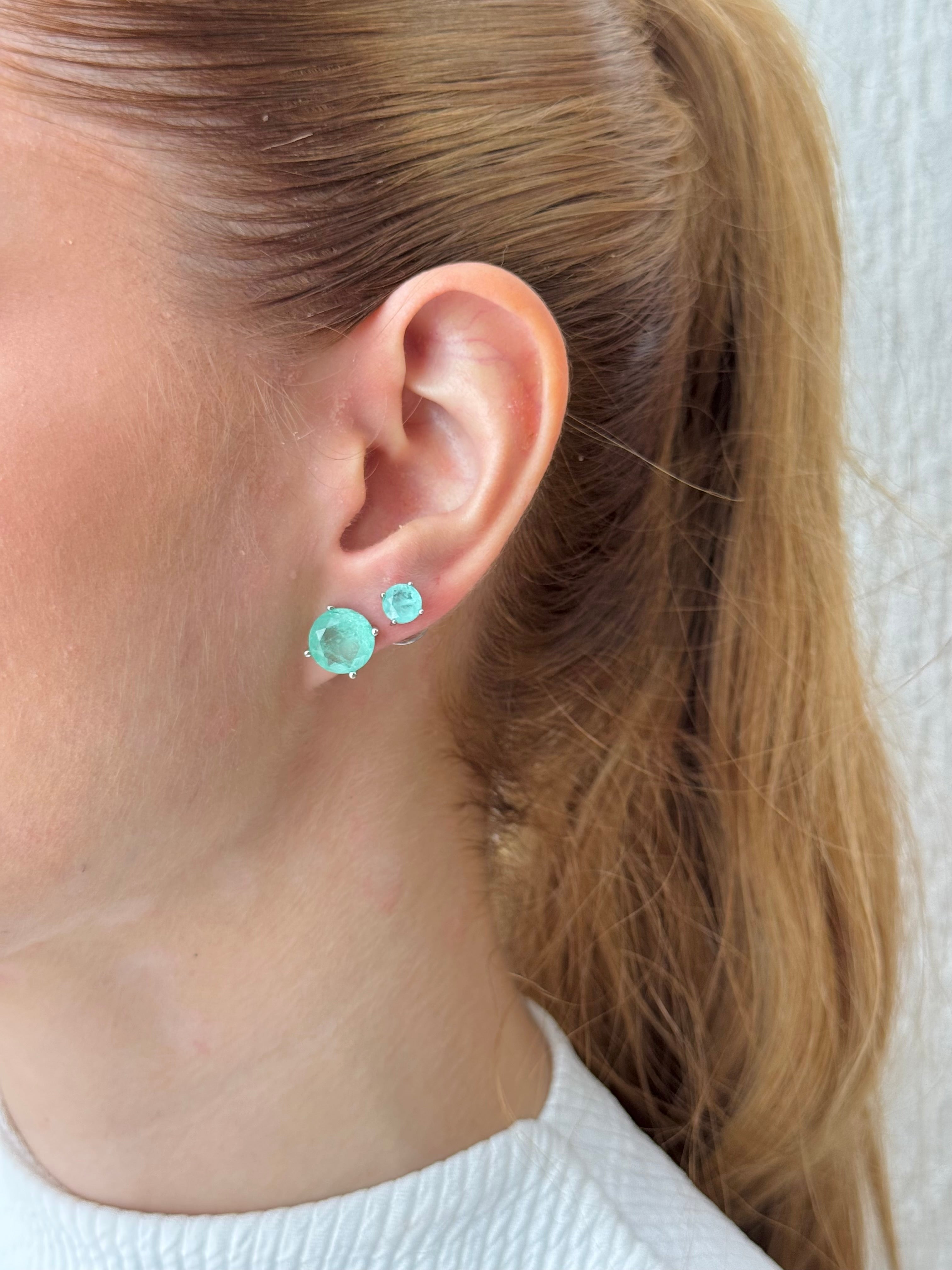 BRINCO SOLITARIO TURMALINA  REDONDO 10MM CAIXA ALTA 160 S