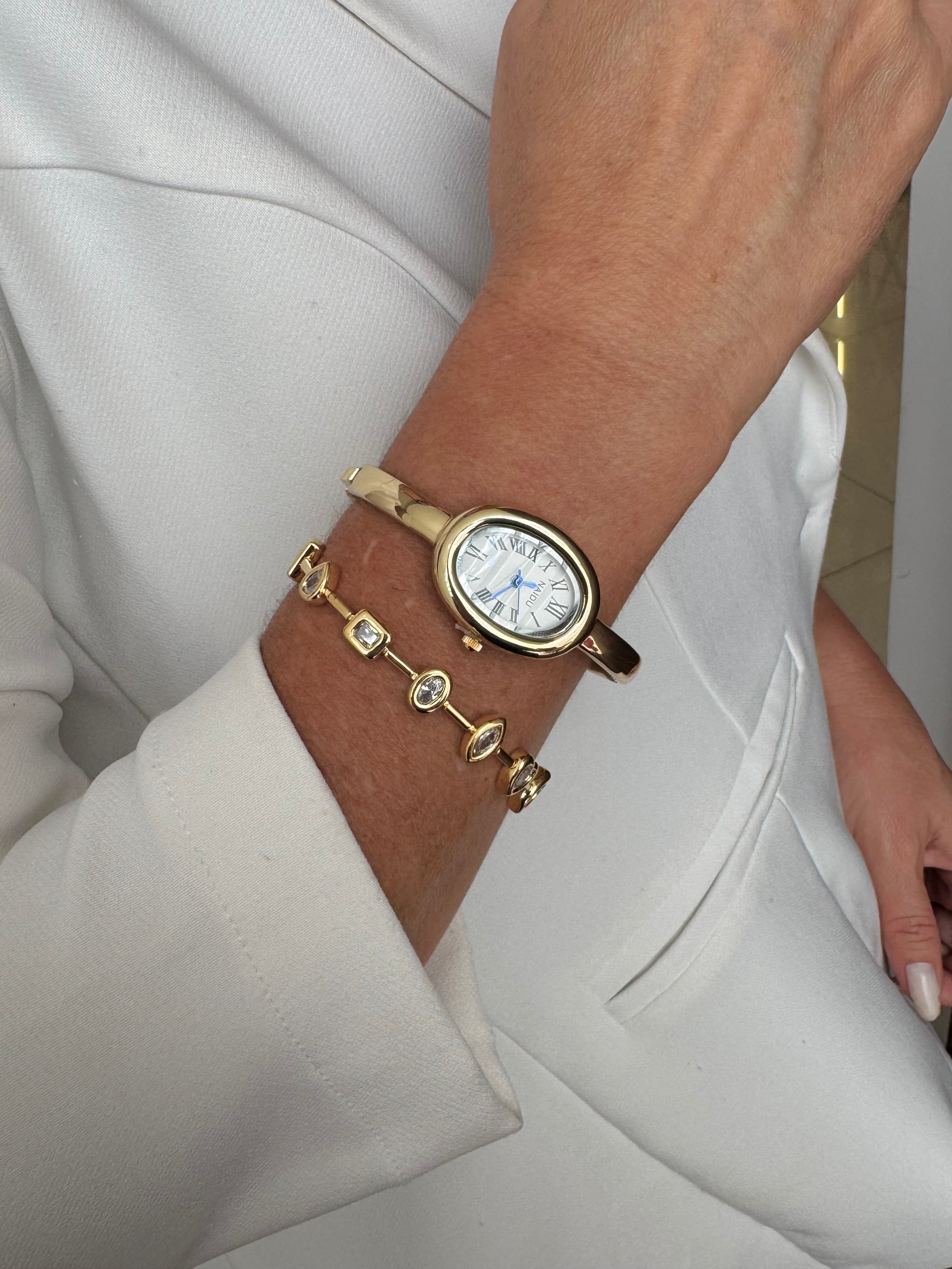 RELOGIO LUXO BANHO OURO 18K