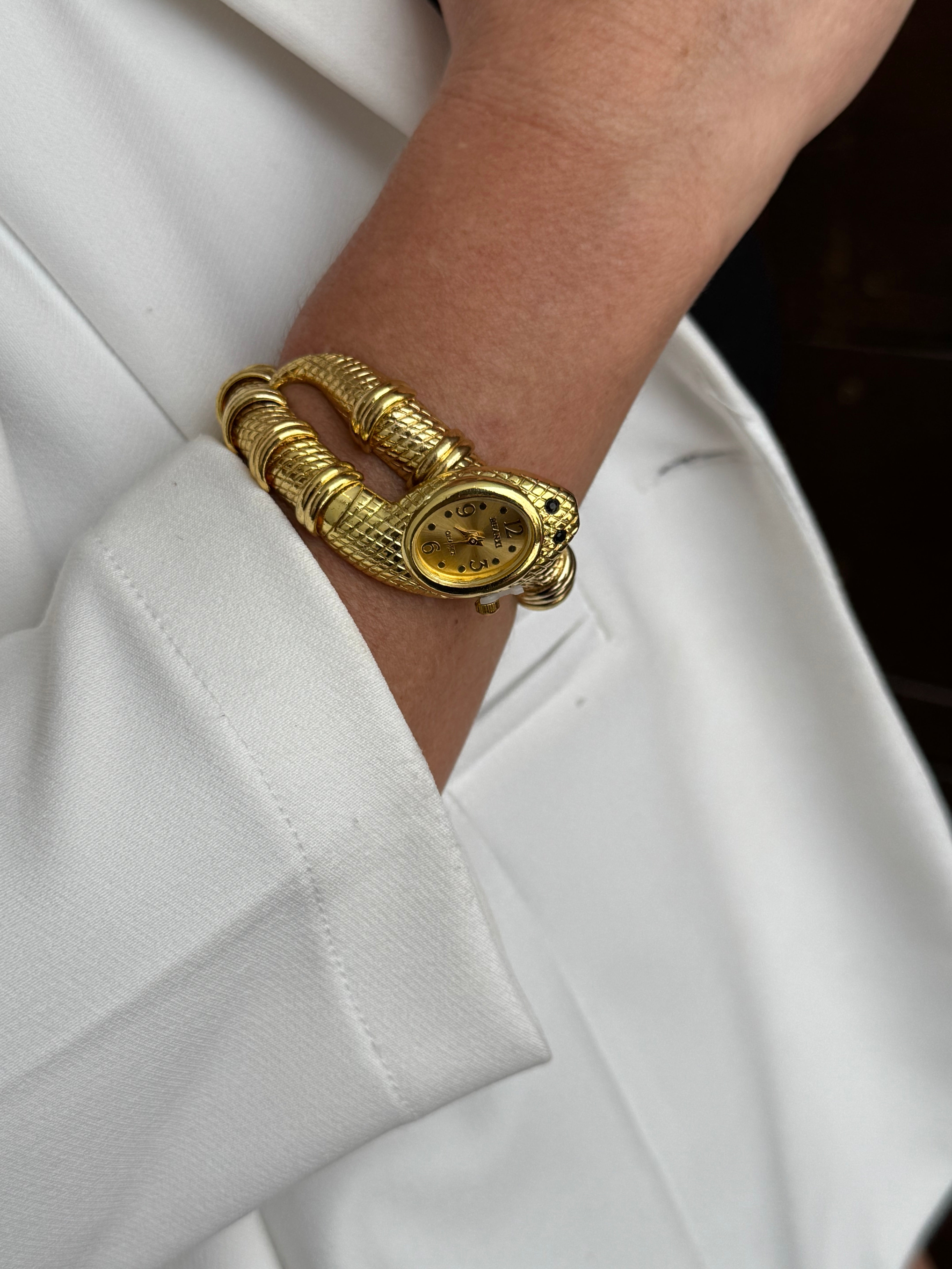 RELOGIO SERPENTE ARTICULADO BANHO OURO 18K