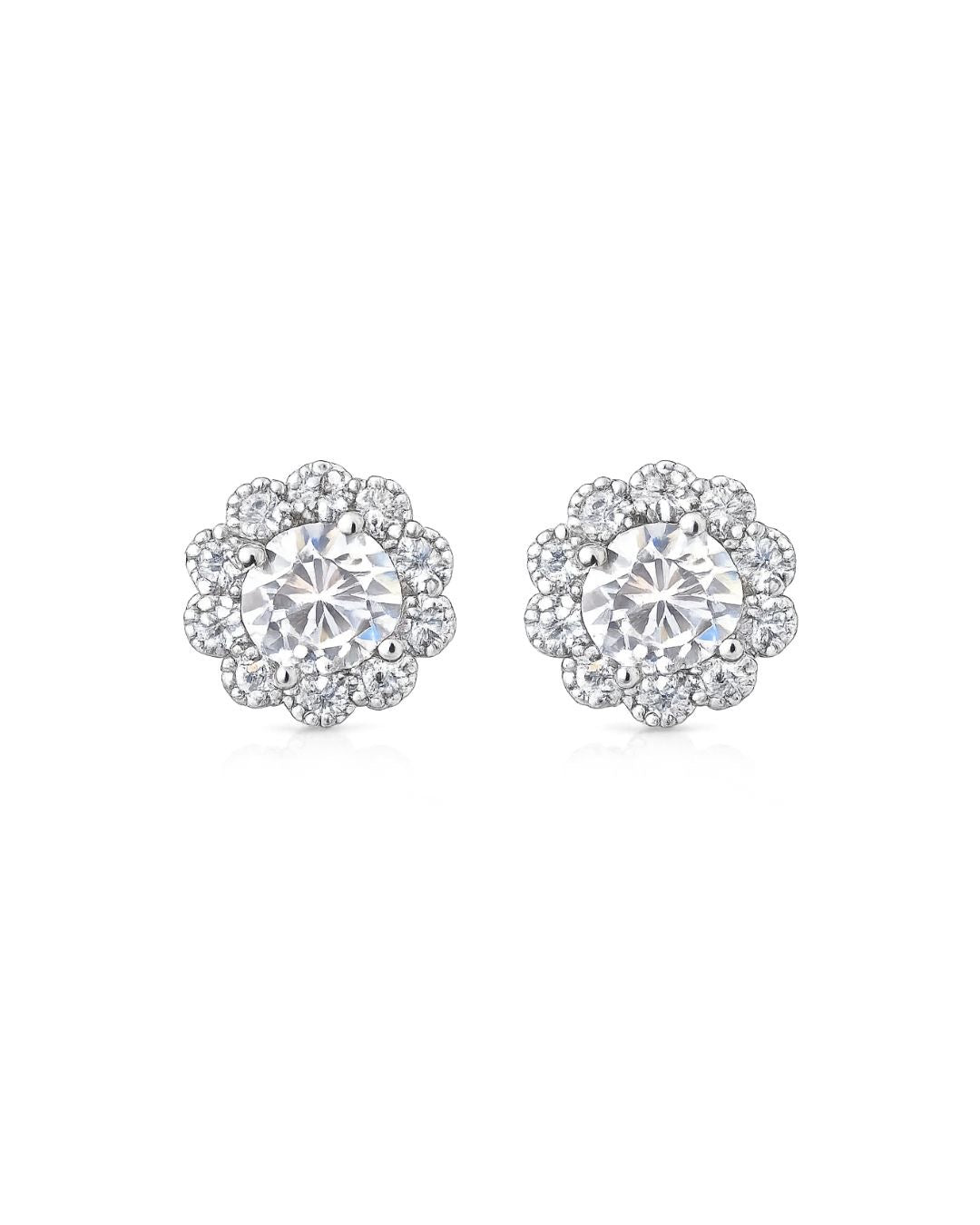 BRINCO FLOR CRAVEJADO PRATA 925 4424 S