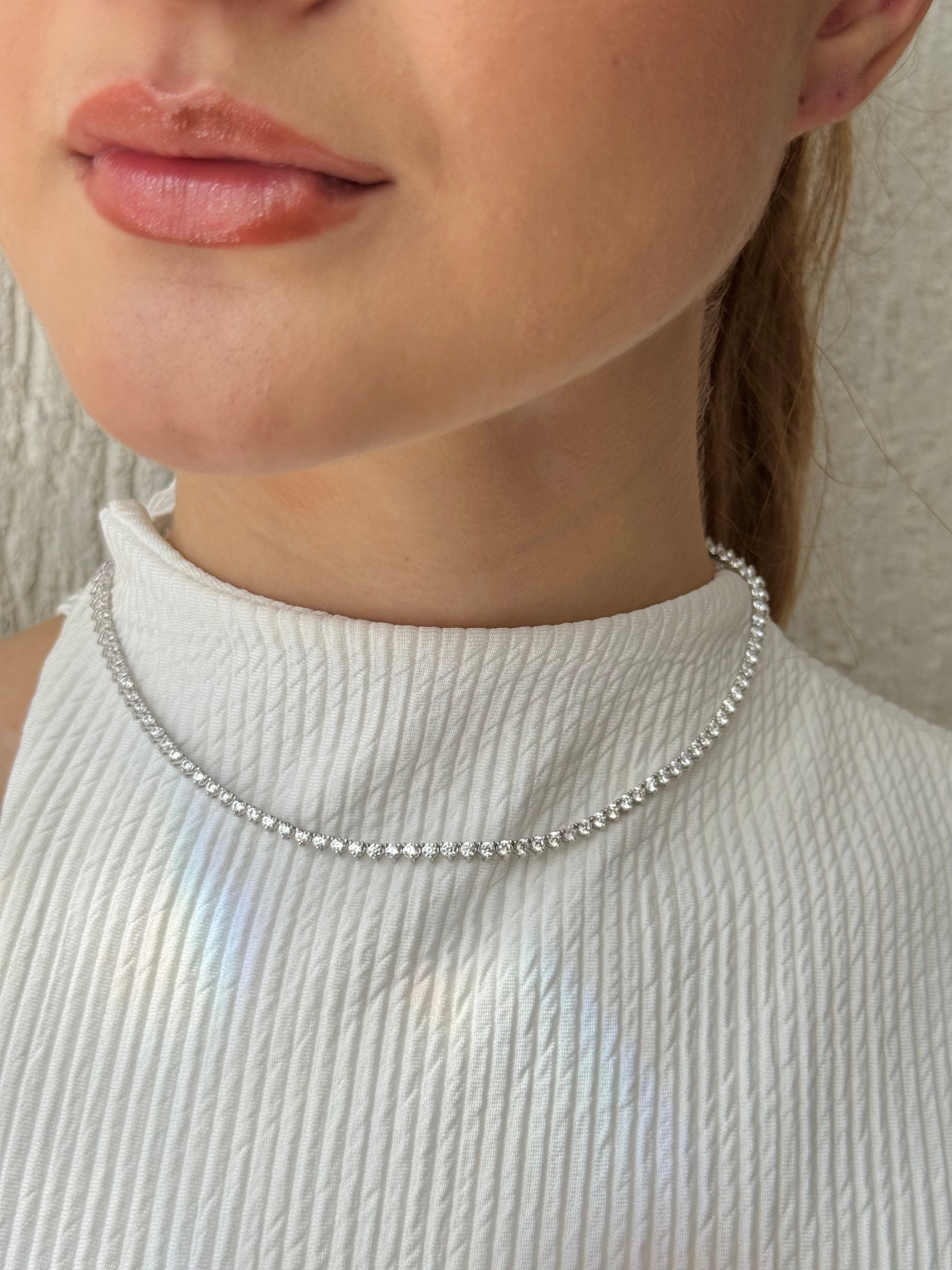 COLAR RIVIERA 2.5 MM 3 GARRAS 38CM PRATA 925 3193 S