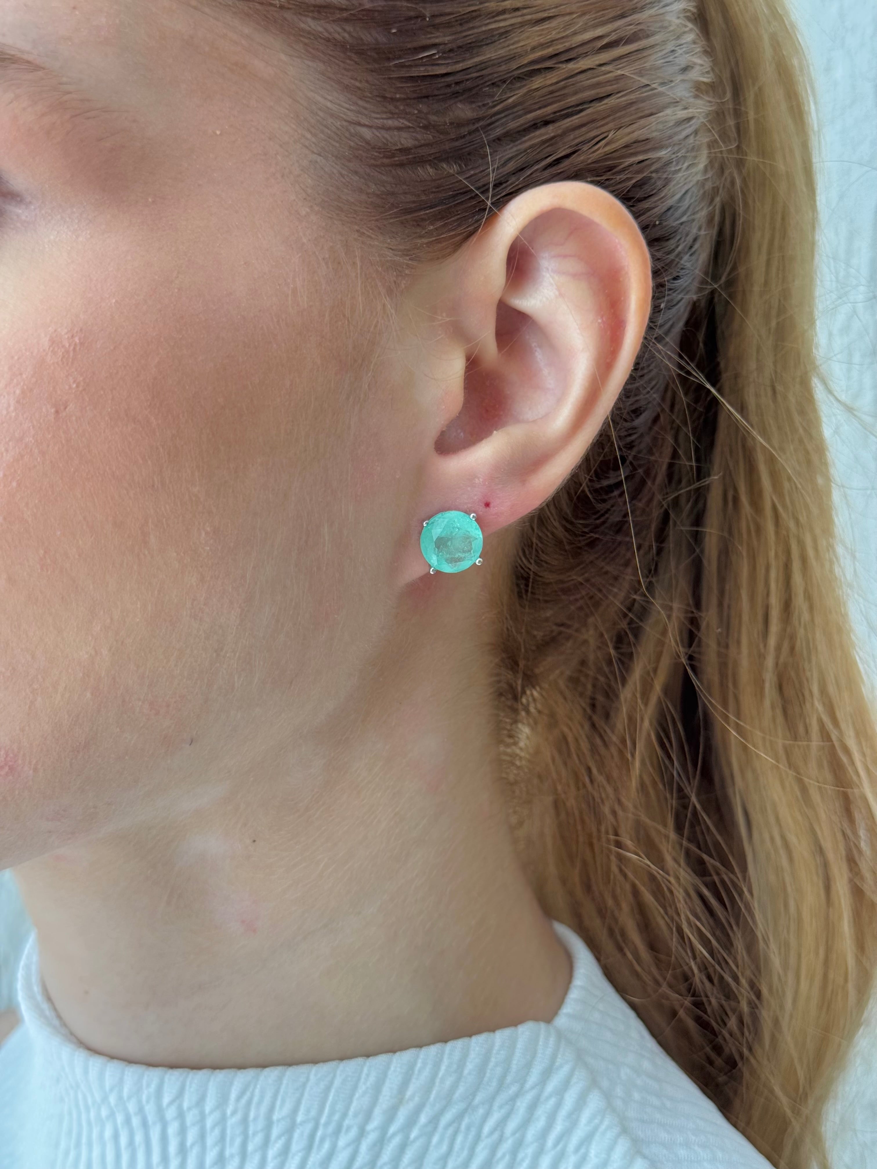 BRINCO SOLITARIO TURMALINA  REDONDO 10MM CAIXA ALTA 160 S