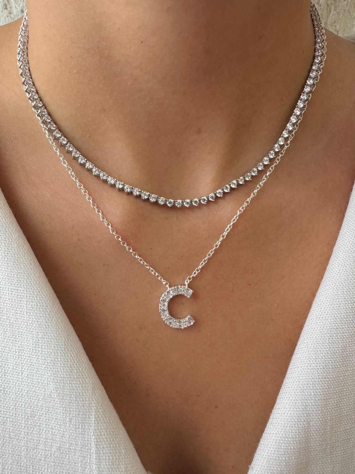 COLAR MT AUTORAL LETRA C PRATA 925