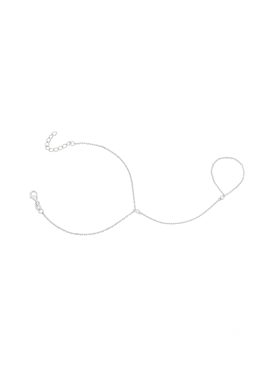 PULSEIRA DE MAO  MOISSANITE ELOS PORTUGUESES COM DOIS PONTOS DE LUZ 2MM  856628