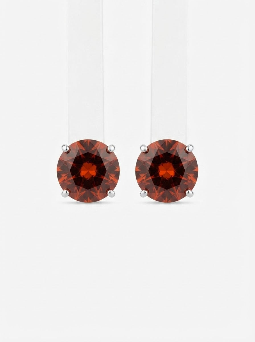 BRINCO SOLITARIO PONTO DE LUZ CHOCOLATE 10 MM PRATA 925