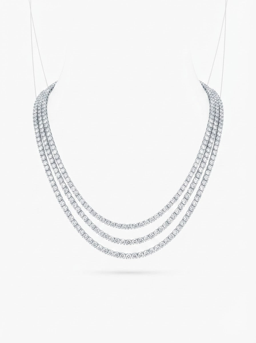 COLAR RIVIERA 2.5MM 3 GARRAS 40 CM PRATA 925 3194 S