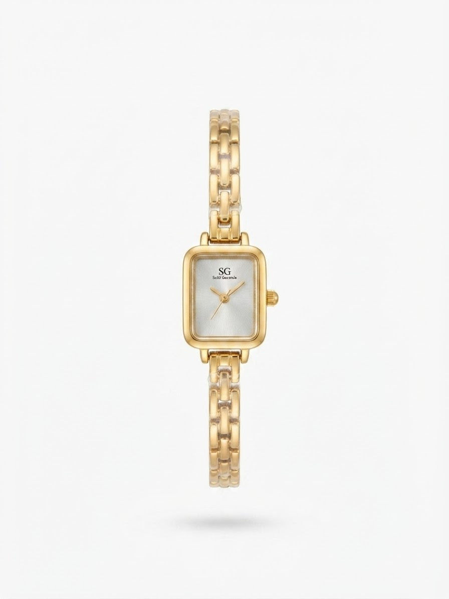 RELOGIO QUADRADO SQUARE MINI DOURADO
