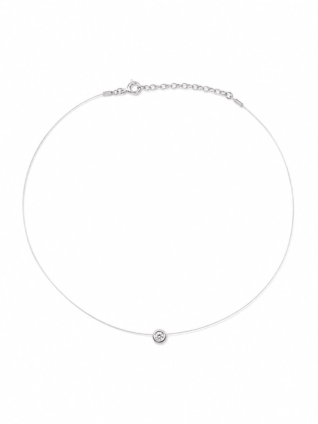 COLAR PONTO DE LUZ 6MM NYLON PRATA 925