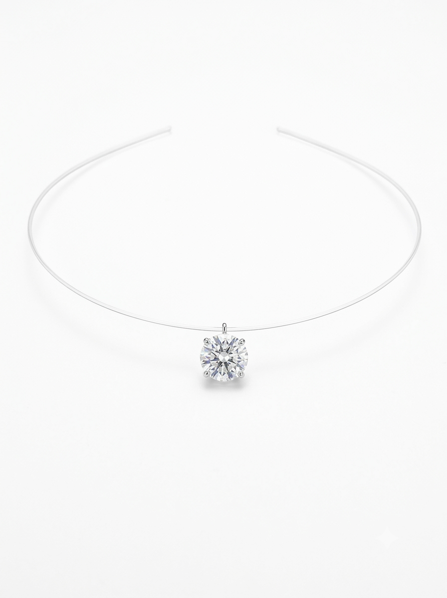 COLAR MOISSANITE PONTO DE LUZ 11MM SILICONE GLAM