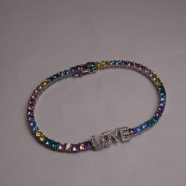 PULSEIRA RIVIERA LOVE  RAINBOW PRATA 925