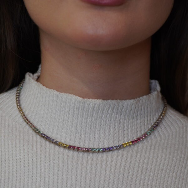 COLAR RIVIERA 4 GARRAS RAINBOW PRATA 925 814137