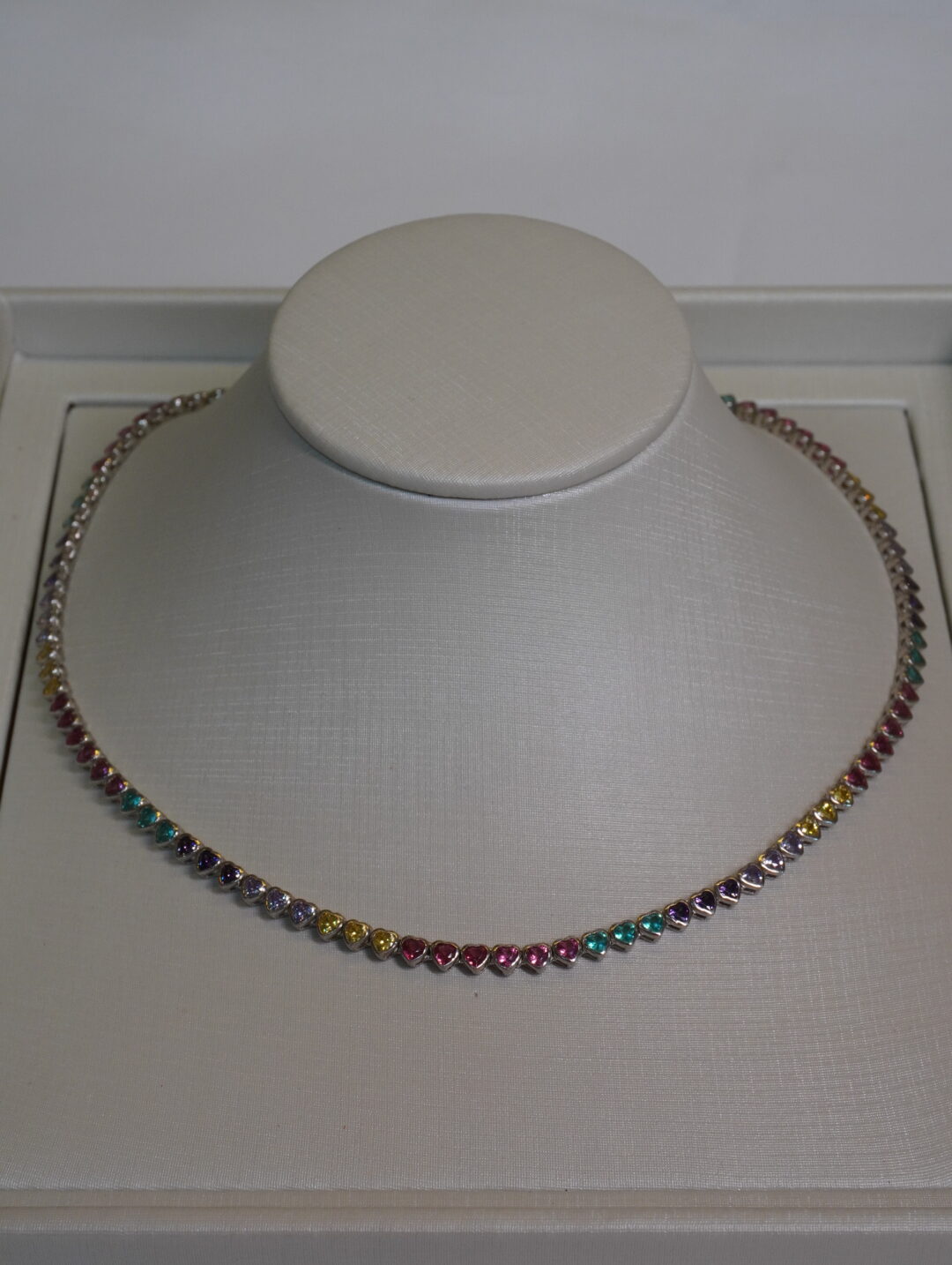 COLAR  RIVIERA CORACAO RAINBOW PRATA 925 823964