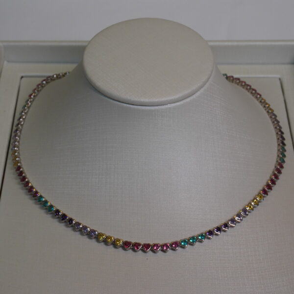 COLAR  RIVIERA CORACAO RAINBOW PRATA 925 823964