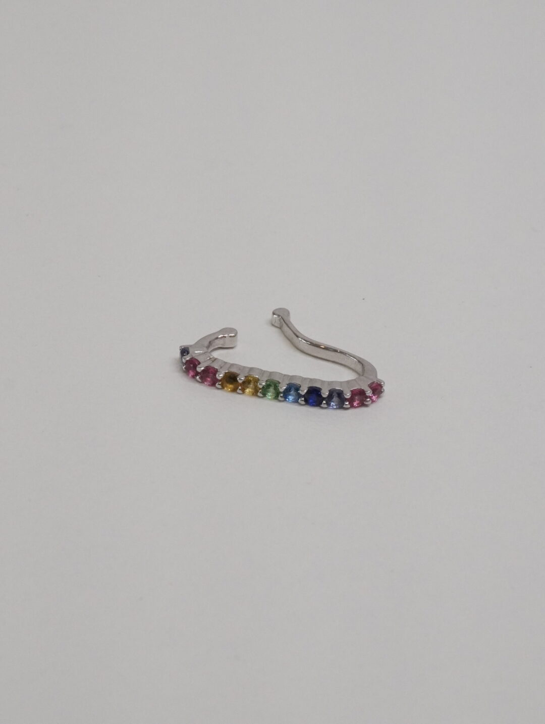 PIERCING FAKE UMA FILEIRA CRAVEJADA RAINBOW  PRATA 925 817788