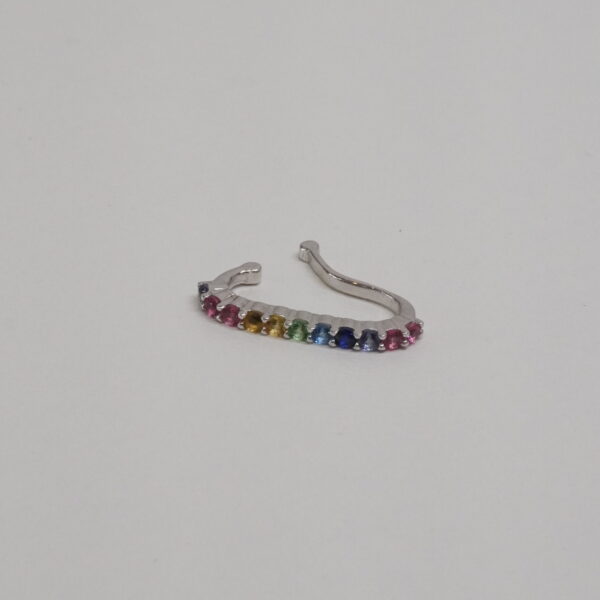 PIERCING FAKE UMA FILEIRA CRAVEJADA RAINBOW  PRATA 925 817788