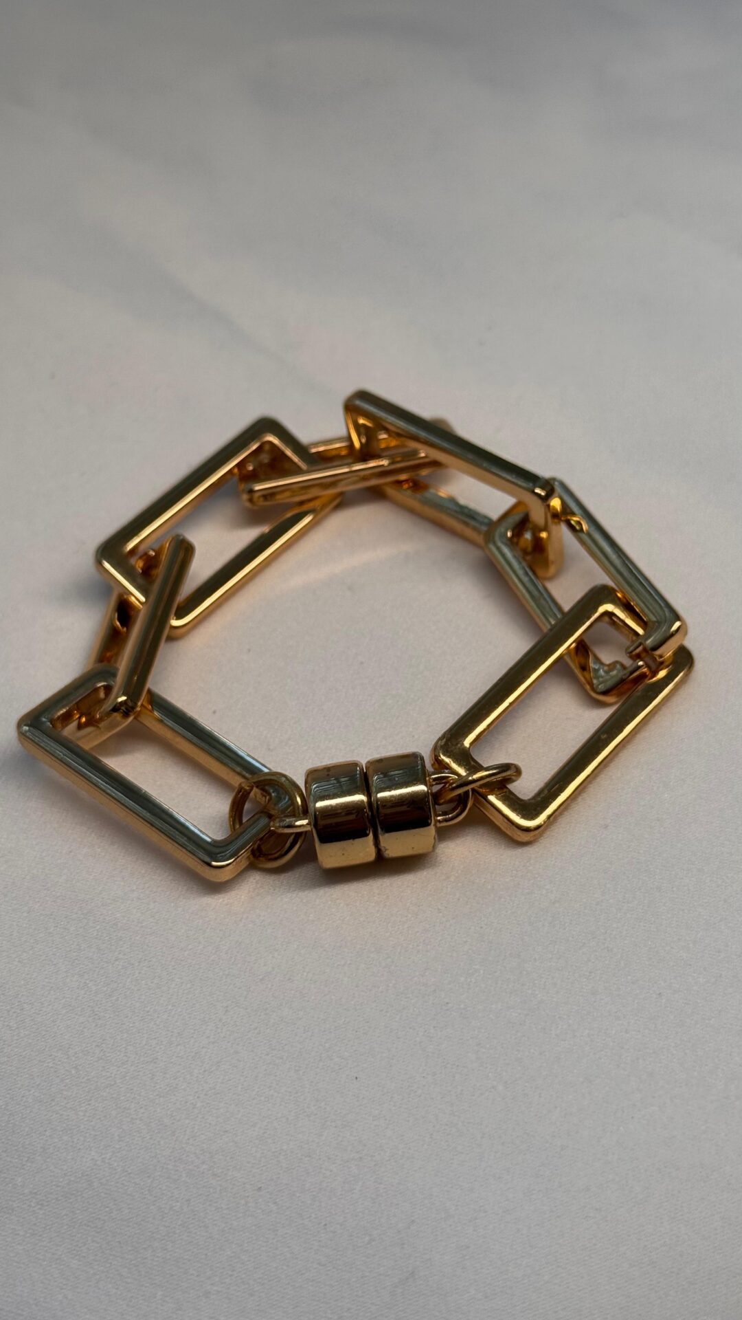 PULSEIRA ELOS RETANGULO BANHO OURO 18K