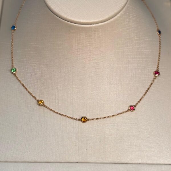 CHOKER TYF ESPAÇADA RAINBOW BANHO OURO 18K 812281