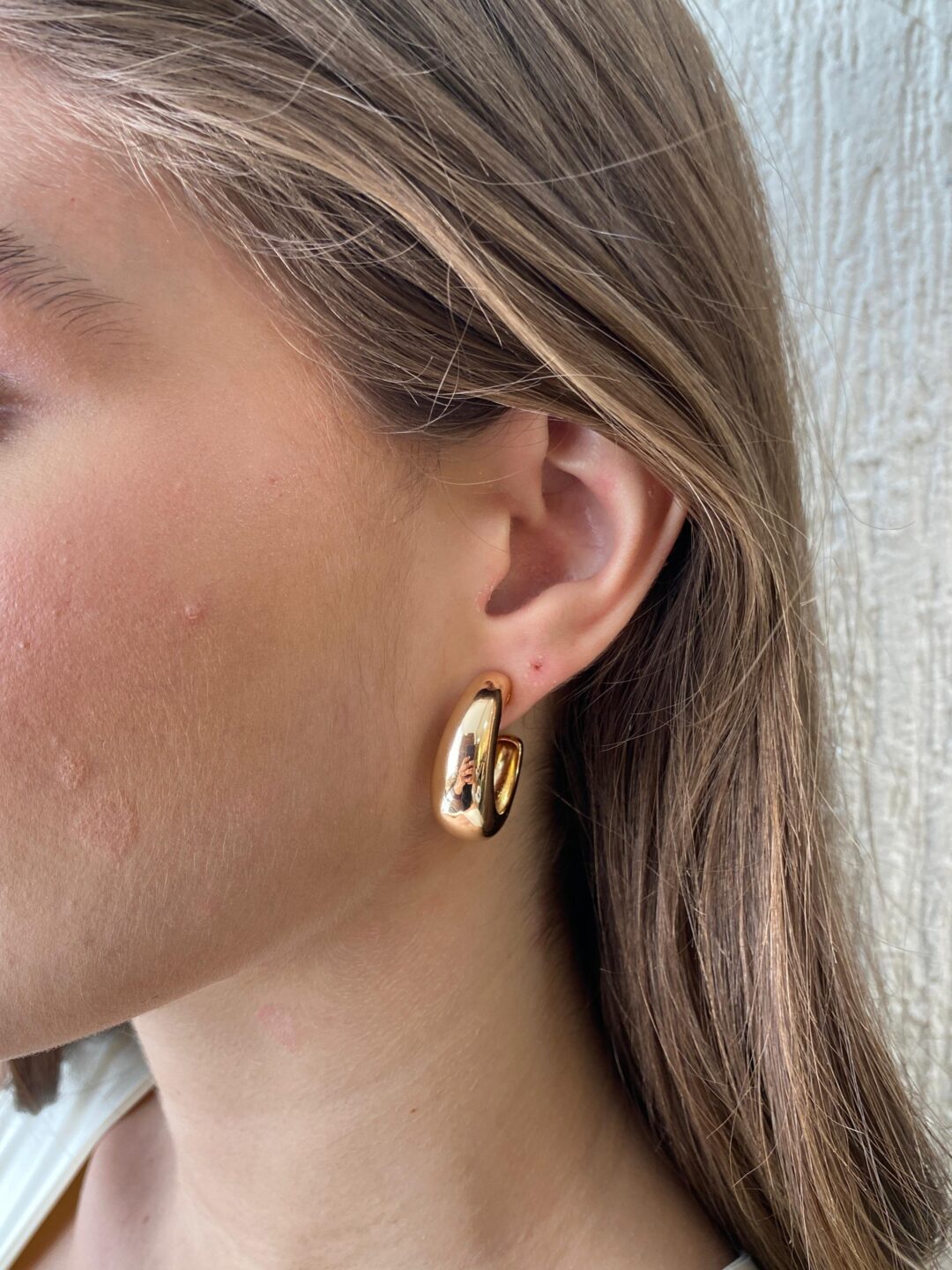 BRINCO EAR JACKET PEROLA SHELL GEOMETRICO BANHO OURO18K