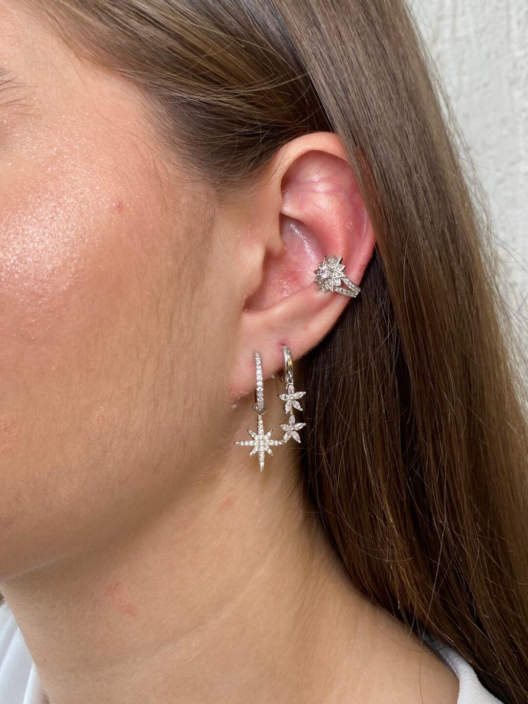 PIERCING FAKE ESTRELA CRAVEJADA PRATA 925 - Imagem 2